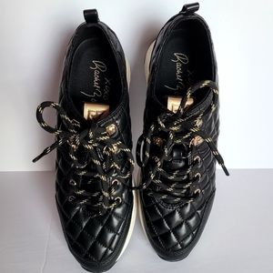 Rachel Zoe Quilted Wedge Sneaker Black